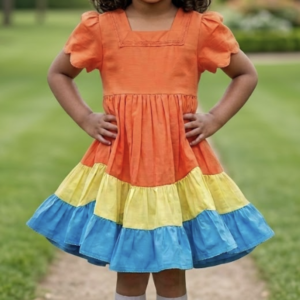 Multicolor Ruffle Kids Dress